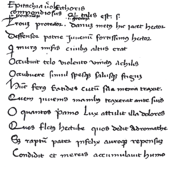 Manuscrito del "Epitafio de Héctor"